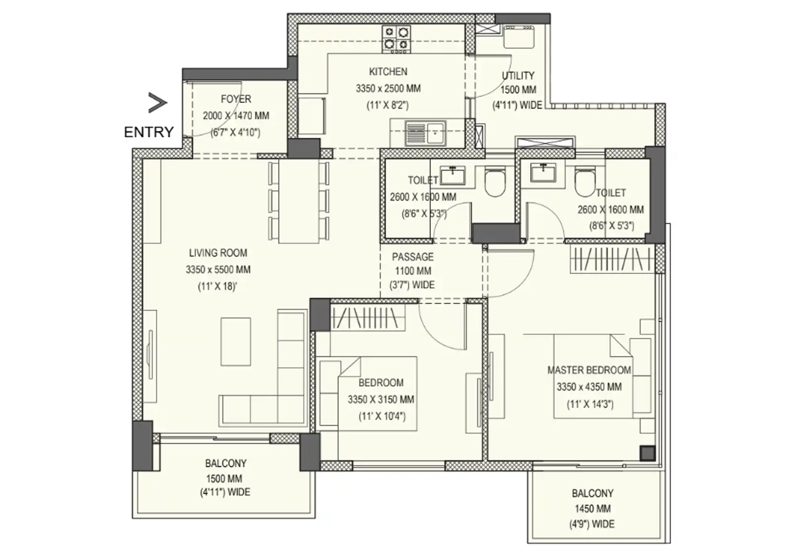 floor-plan-Emaar The 88 - buy flats in gurgaon